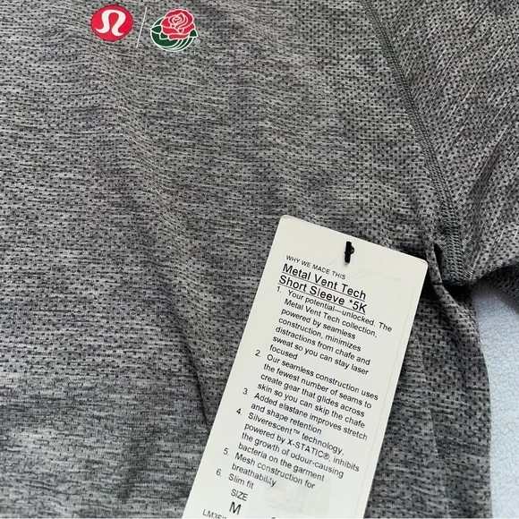Mens Lululemon x Rose Bowl Gray Metal Vent SS 5K, MSRP $98 - Picture 3 of 10